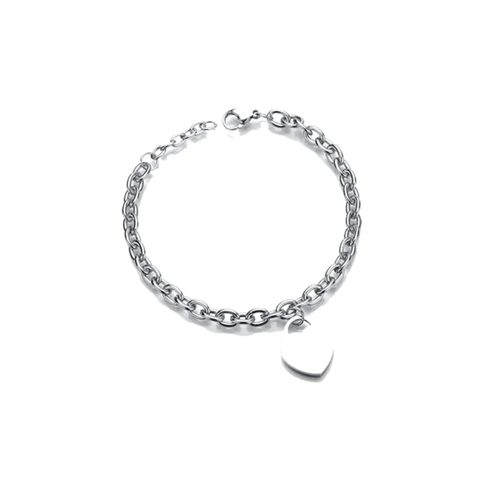 No-tarnish Medical Grade Titanium Smooth Engraved Bracelet