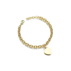 No-tarnish Medical Grade Titanium Smooth Engraved Bracelet