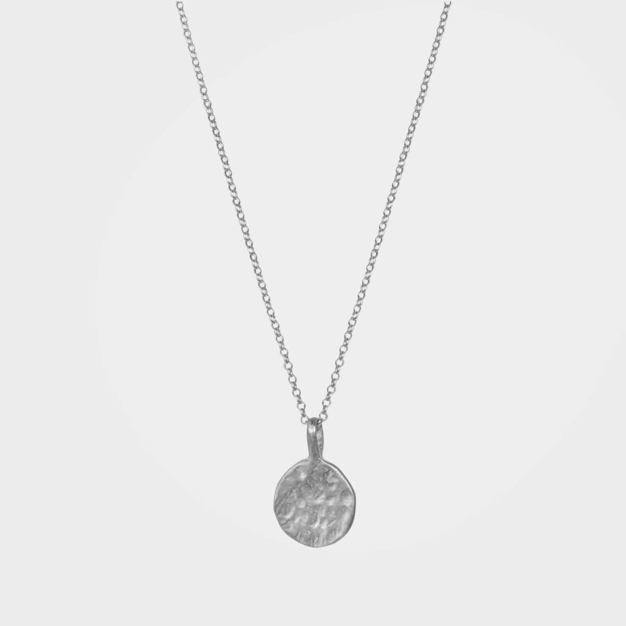 Organic Moon Pendant Necklace, Daira -  Silver | By Lunar James