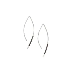 Oxidized Bead Crescent Earrings
