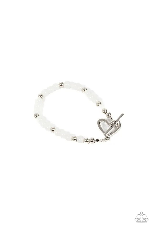 Paparazzi Bracelet ~ Following My Heart - White