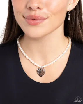 Paparazzi Necklace ~ Filigree Infatuation - White