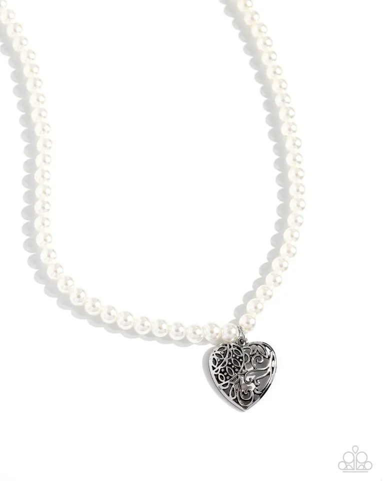 Paparazzi Necklace ~ Filigree Infatuation - White
