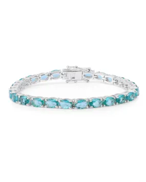 Paraiba Oval Zirconia Tennis Bracelet