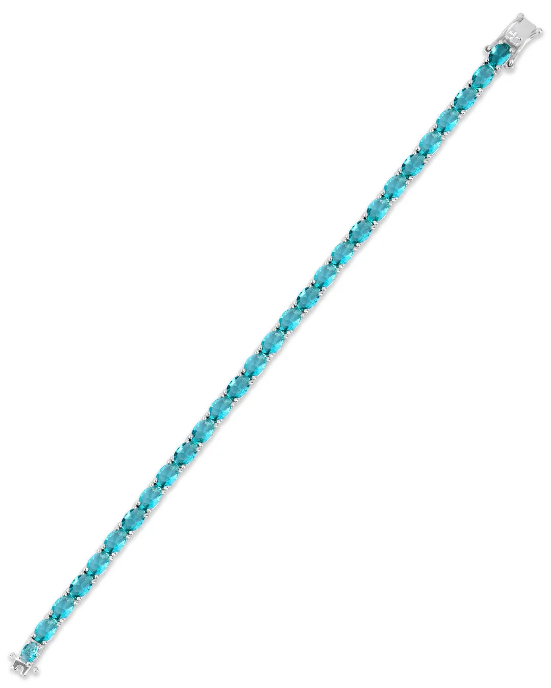 Paraiba Oval Zirconia Tennis Bracelet