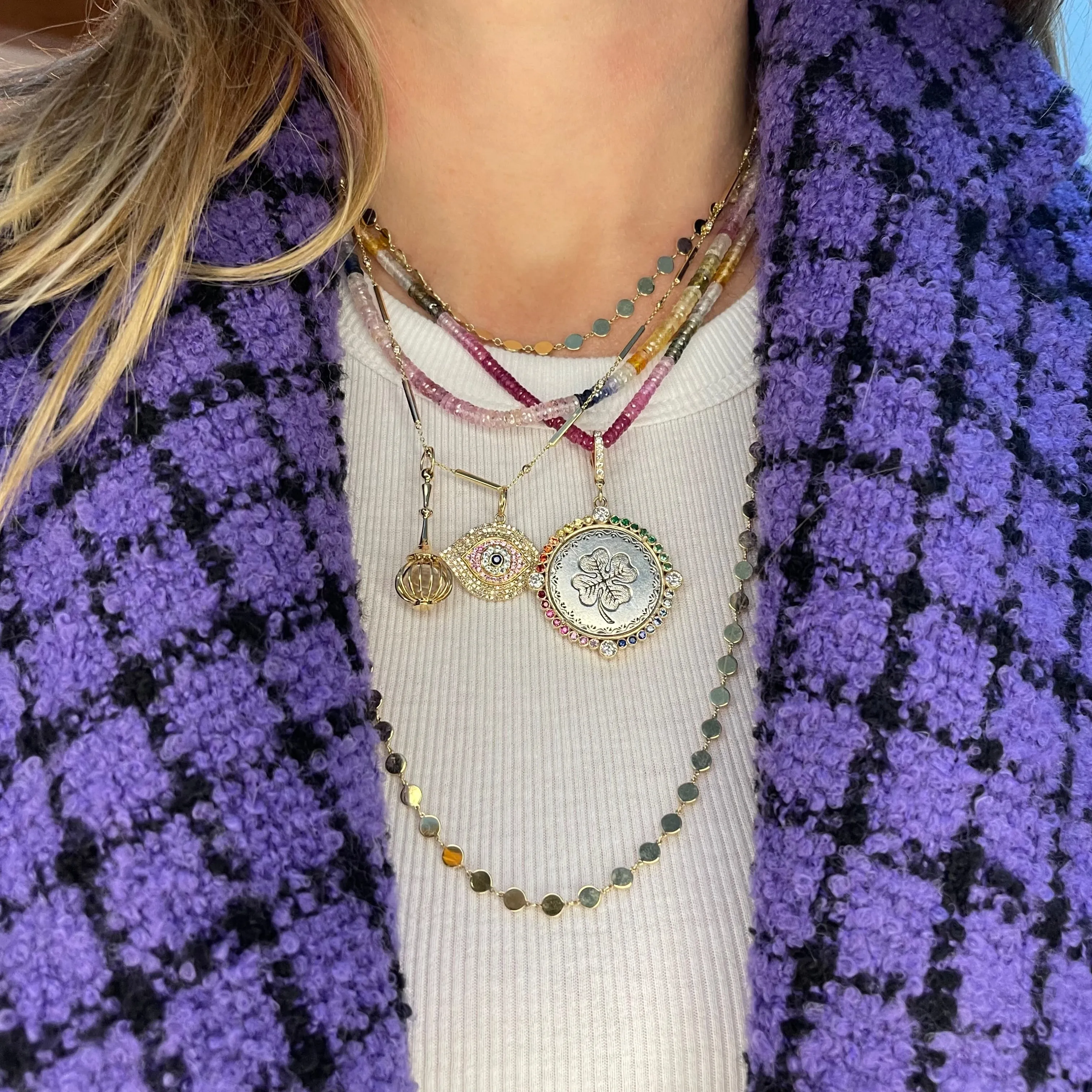Pastel or Bold Multi Color Semi Precious Beaded Necklace