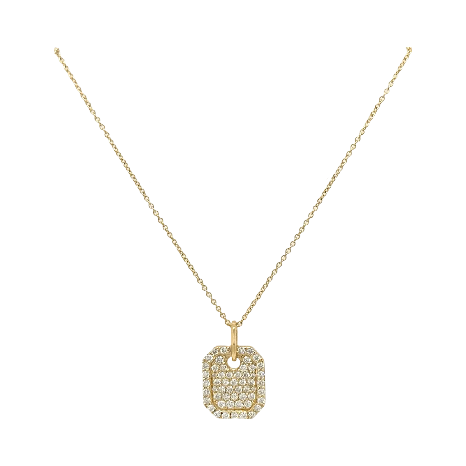 PAVÉ DIAMOND DOG TAG NECKLACE