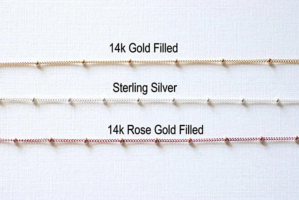 Pay by Foot 14K Gold Filled, 14k Rose Gold Filled or Sterling Silver Satellite Curb Ball Beaded Chain, Wholesale Satellite Gold Filled Chain