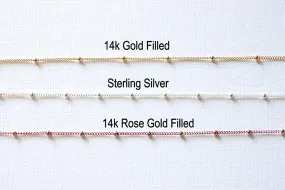 Pay by Foot 14K Gold Filled, 14k Rose Gold Filled or Sterling Silver Satellite Curb Ball Beaded Chain, Wholesale Satellite Gold Filled Chain