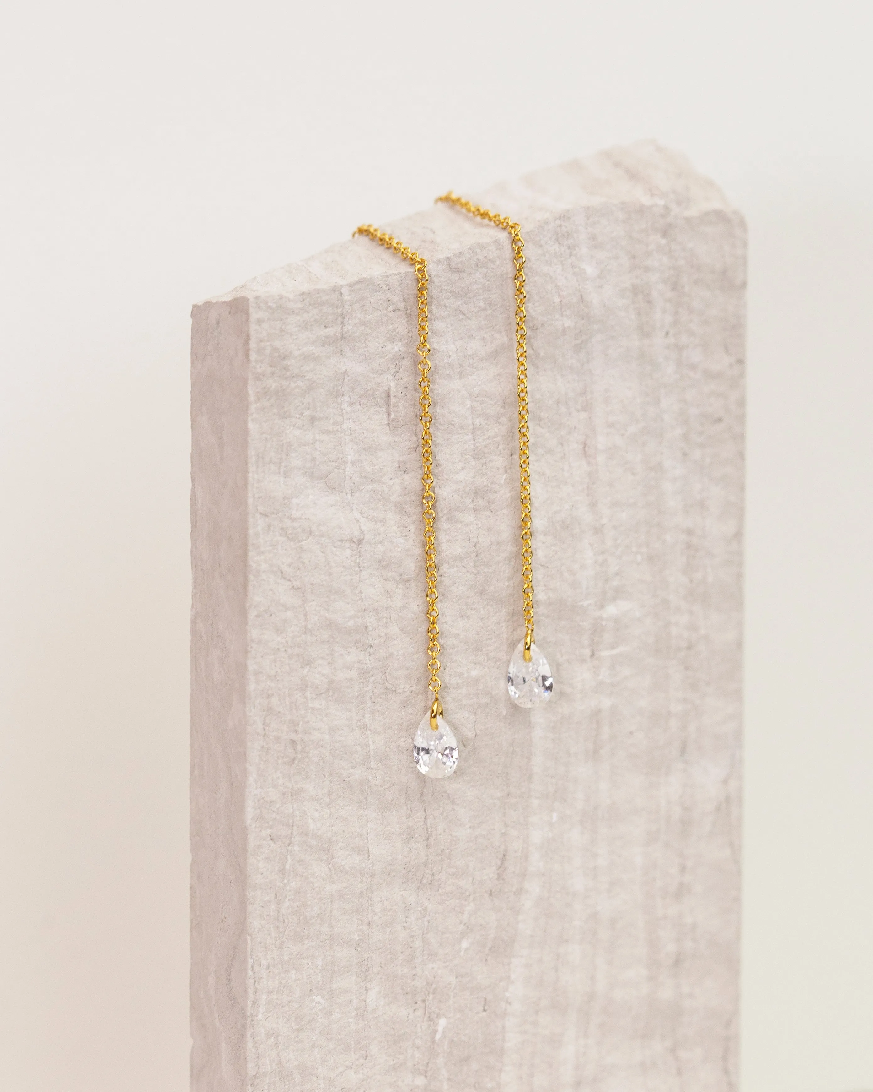 Pear CZ Drop Earrings
