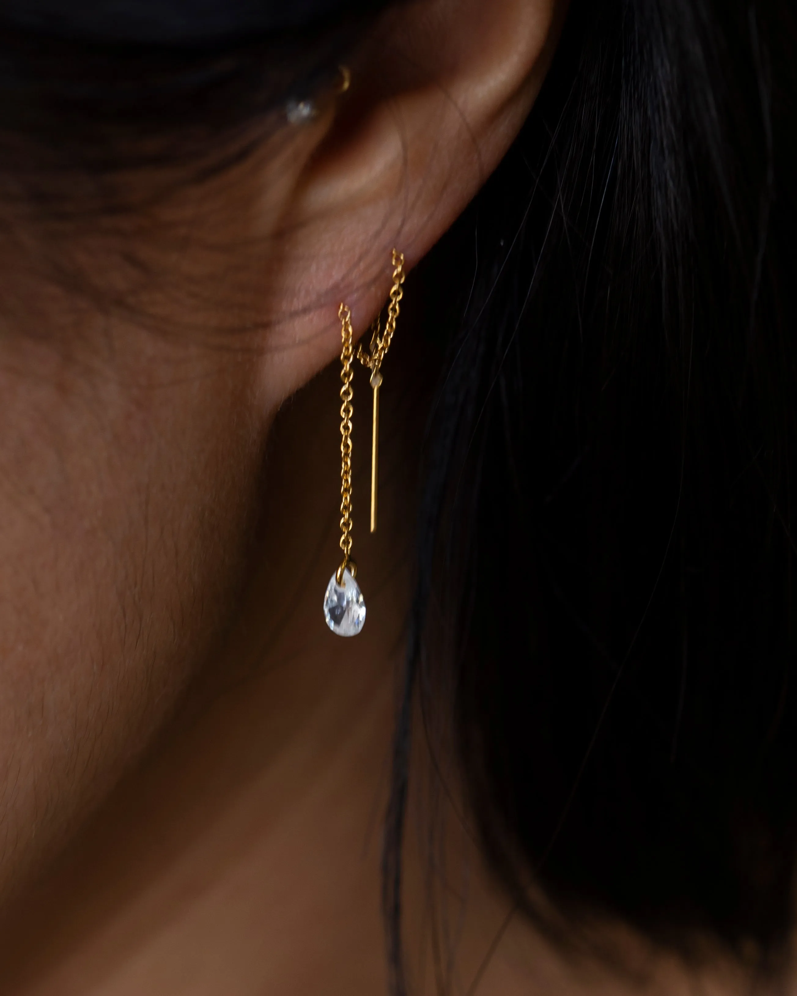 Pear CZ Drop Earrings