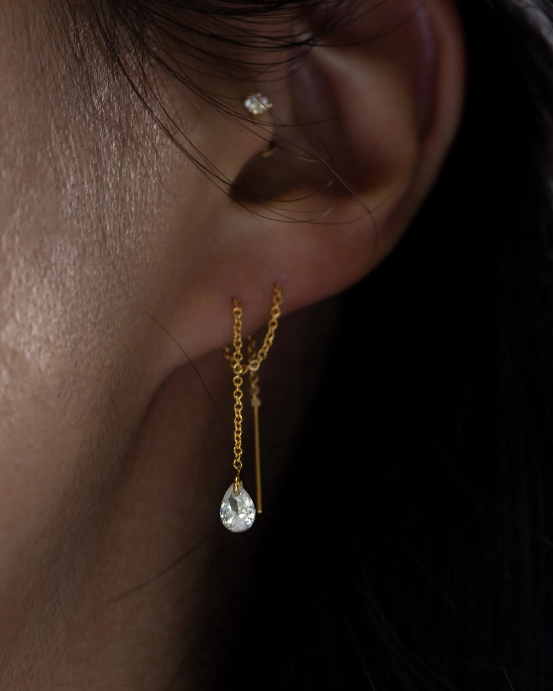 Pear CZ Drop Earrings
