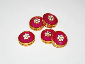 Pink Designer Circular Kundan Beads