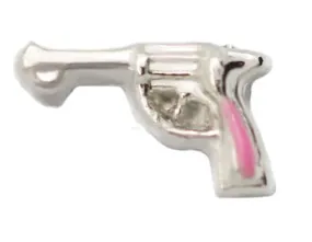 Pink Revolver Floating Charm