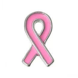 Pink Ribbon Floating Charm