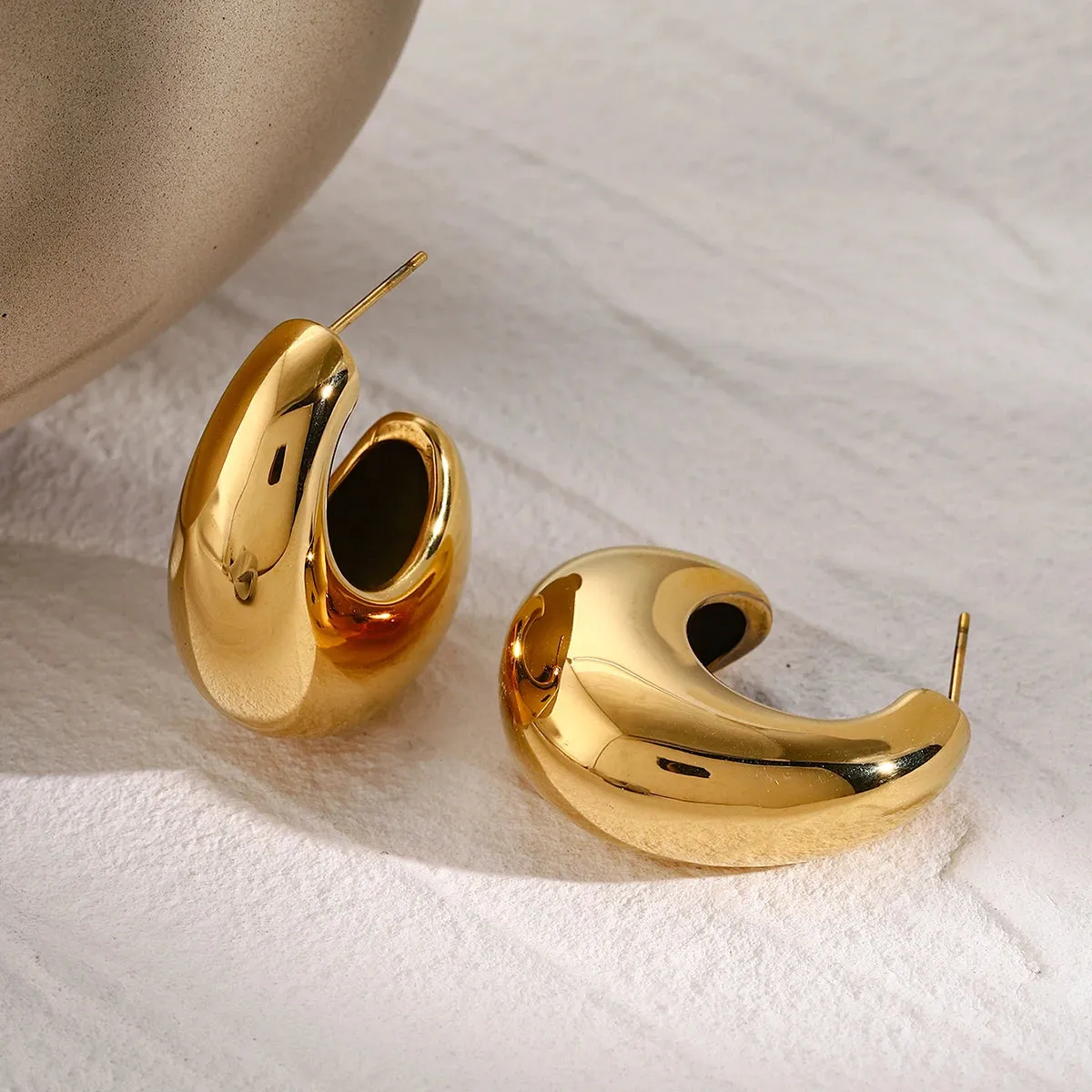 Pre Order:  C-Shaped Stainless Steel Earrings