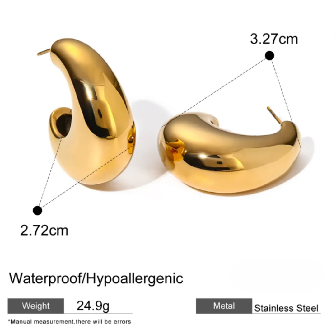 Pre Order:  C-Shaped Stainless Steel Earrings