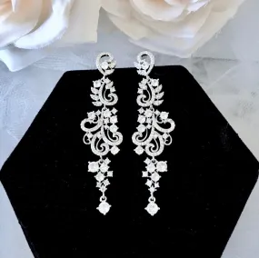"Kamea" - Silver Cubic Zirconia Bridal Earrings