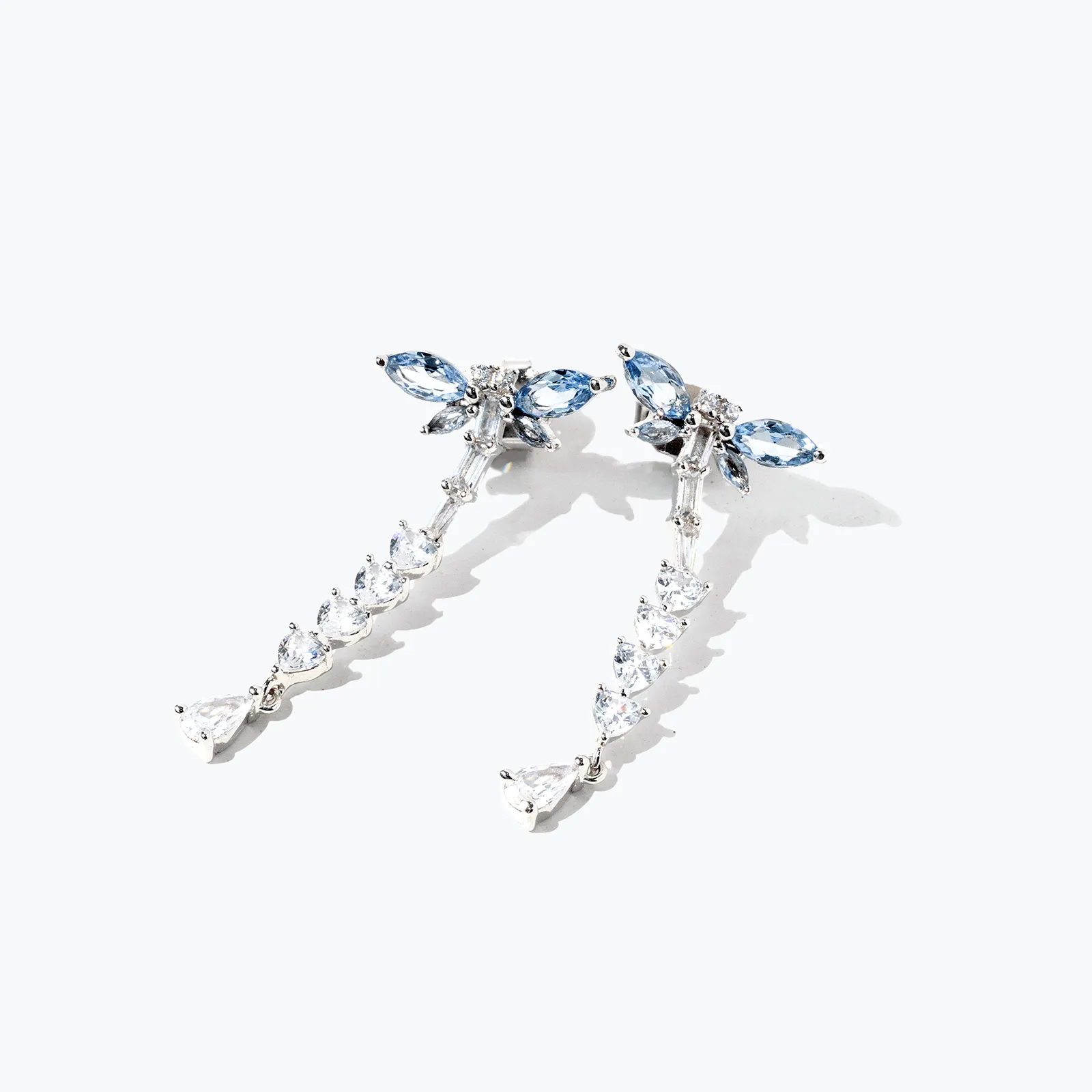 "Song of Dragonflies" Long Drop Sterling Silver Post Earrings
