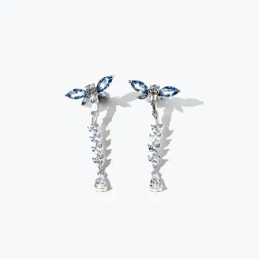 "Song of Dragonflies" Long Drop Sterling Silver Post Earrings