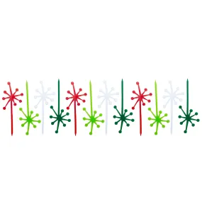 Retro Starburst Holiday Acrylic Appetizer Cocktail Pick Set
