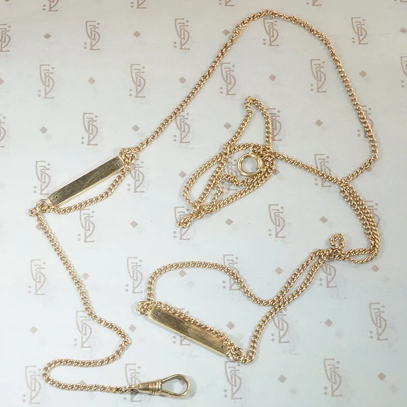 Rosy Gold Curb Chain with Enameled Slides by Ancient Influences