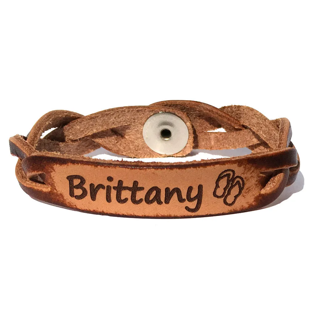 Say My Name Leather Bracelet with Symbol