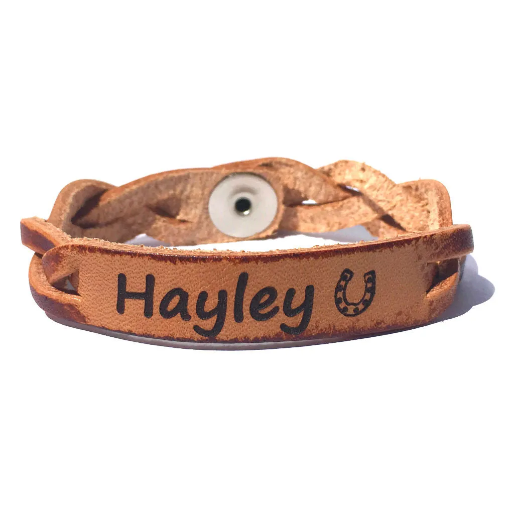 Say My Name Leather Bracelet with Symbol