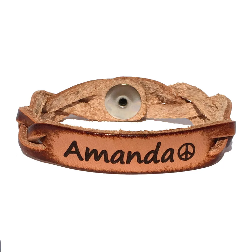 Say My Name Leather Bracelet with Symbol