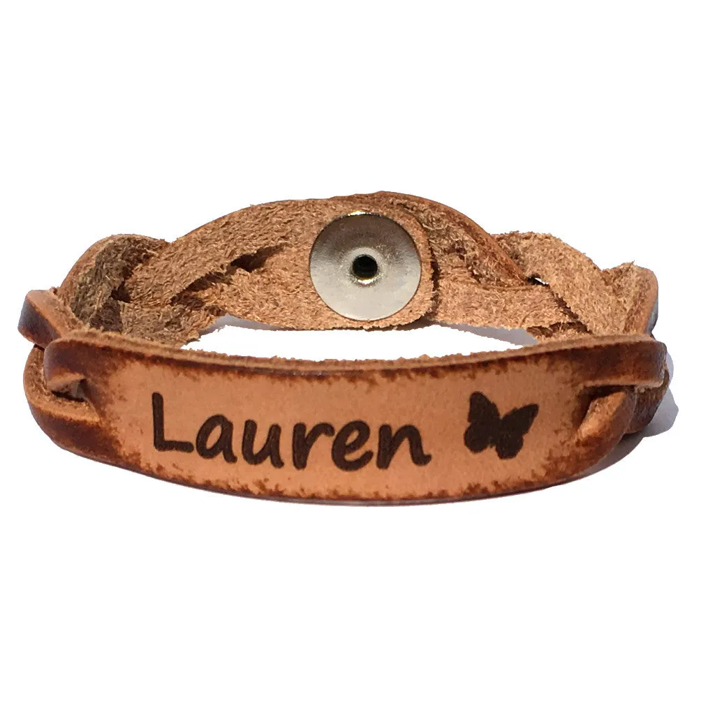 Say My Name Leather Bracelet with Symbol