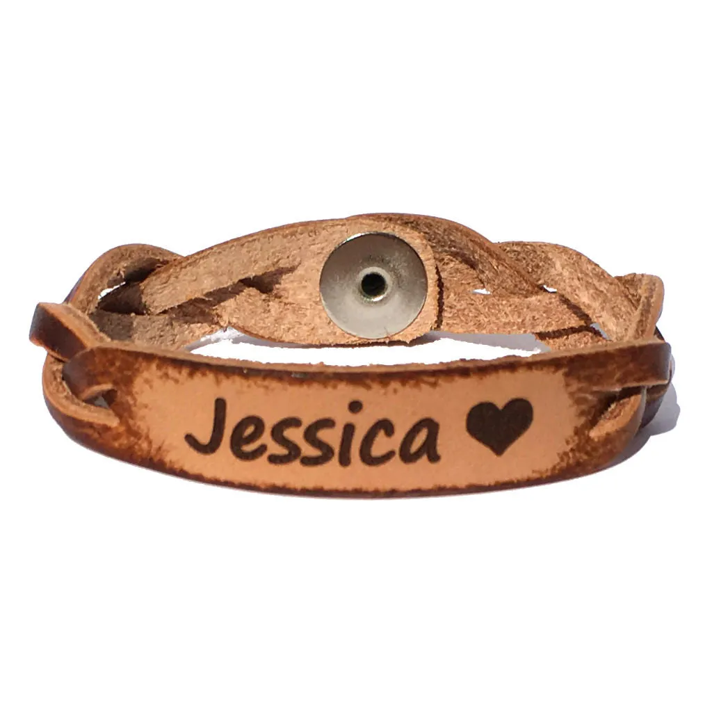 Say My Name Leather Bracelet with Symbol