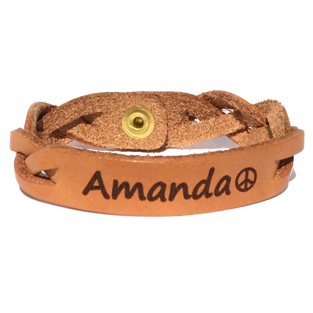 Say My Name Leather Bracelet with Symbol