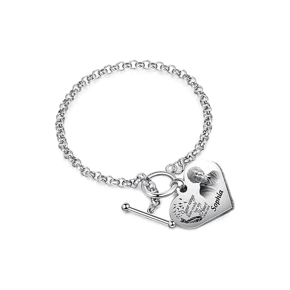 Shop Personalized Heart Bracelets No-tarnish Titanium Engraved Bracelet