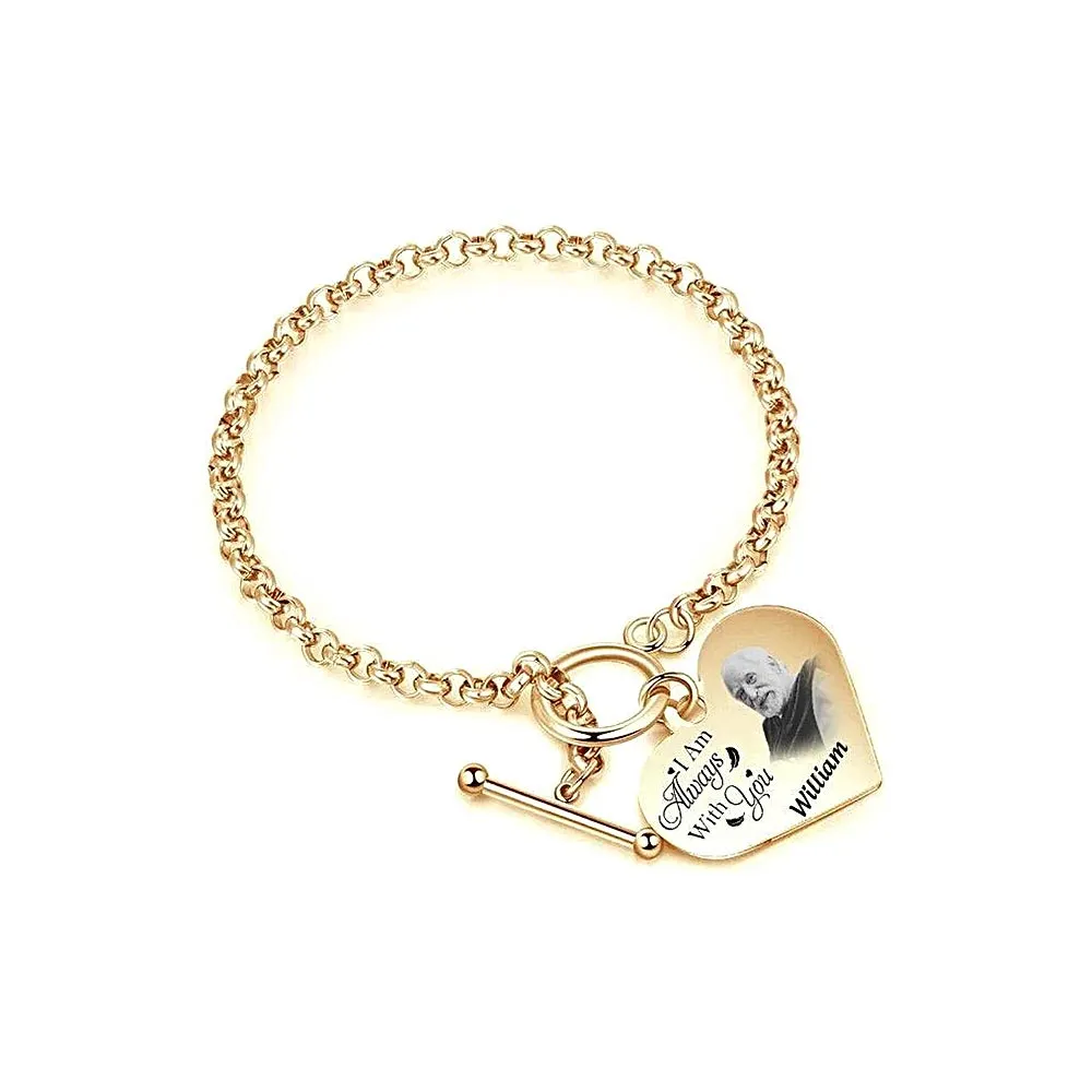 Shop Personalized Heart Bracelets No-tarnish Titanium Engraved Bracelet