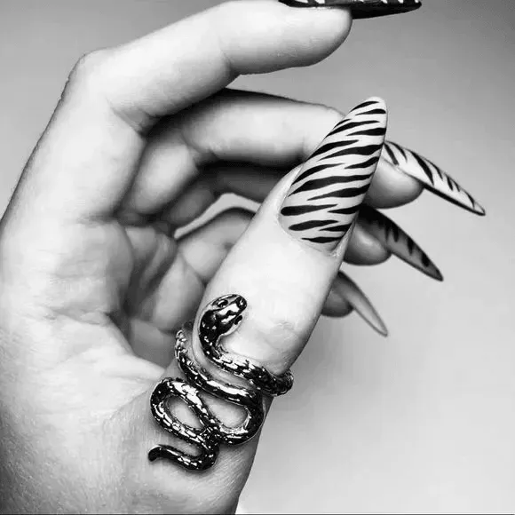 Silver Crawling Snake Ring Serpent Open Band Ring