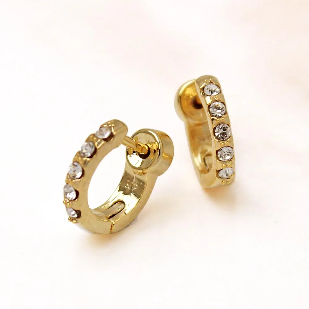 Smooth Touch Embellished Hoop Earrings
