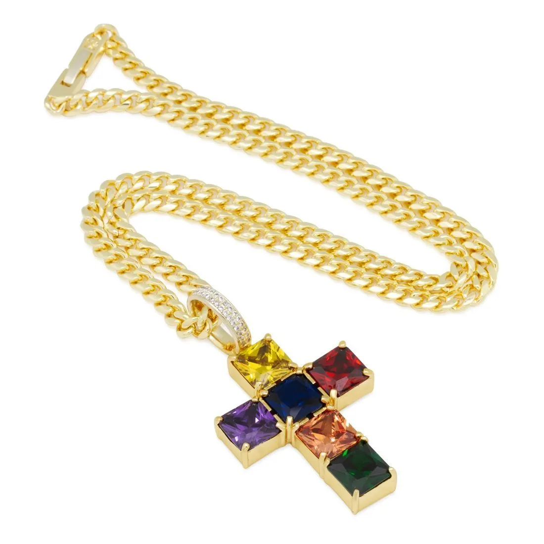 Spectrum Cross Necklace