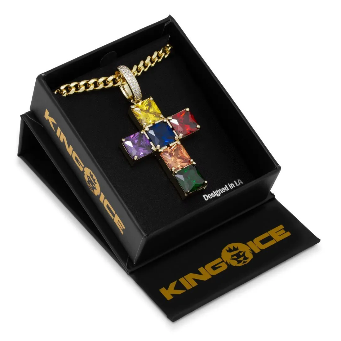 Spectrum Cross Necklace