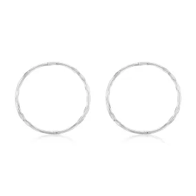 Sterling Silver Facet 25mm Sleeper Earrings