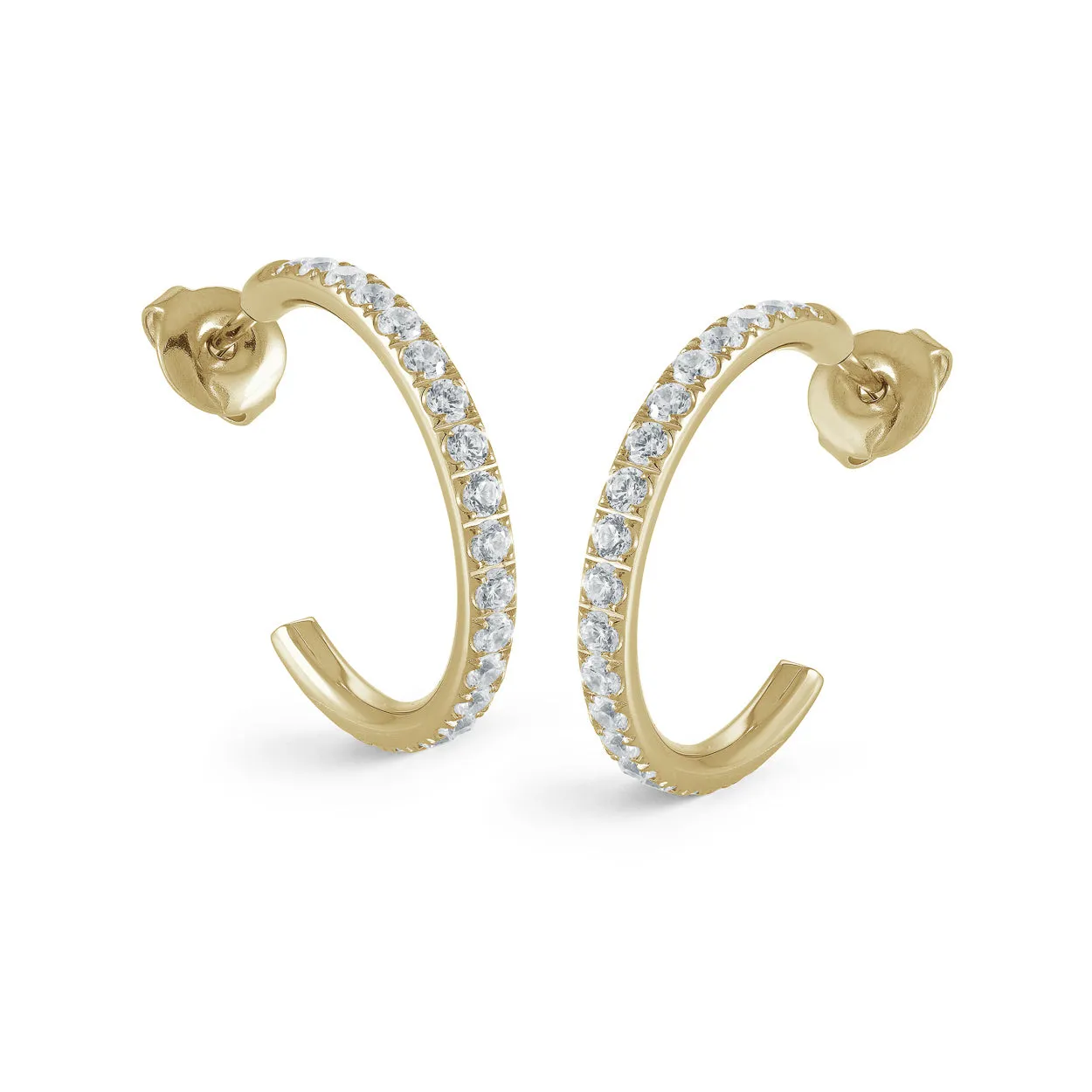 Studded Open Hoop Earrings 22mm