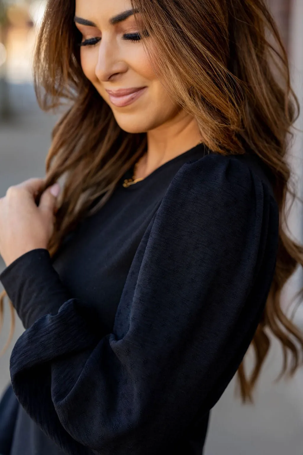 Subtle Dot Sleeve Solid Body Tee