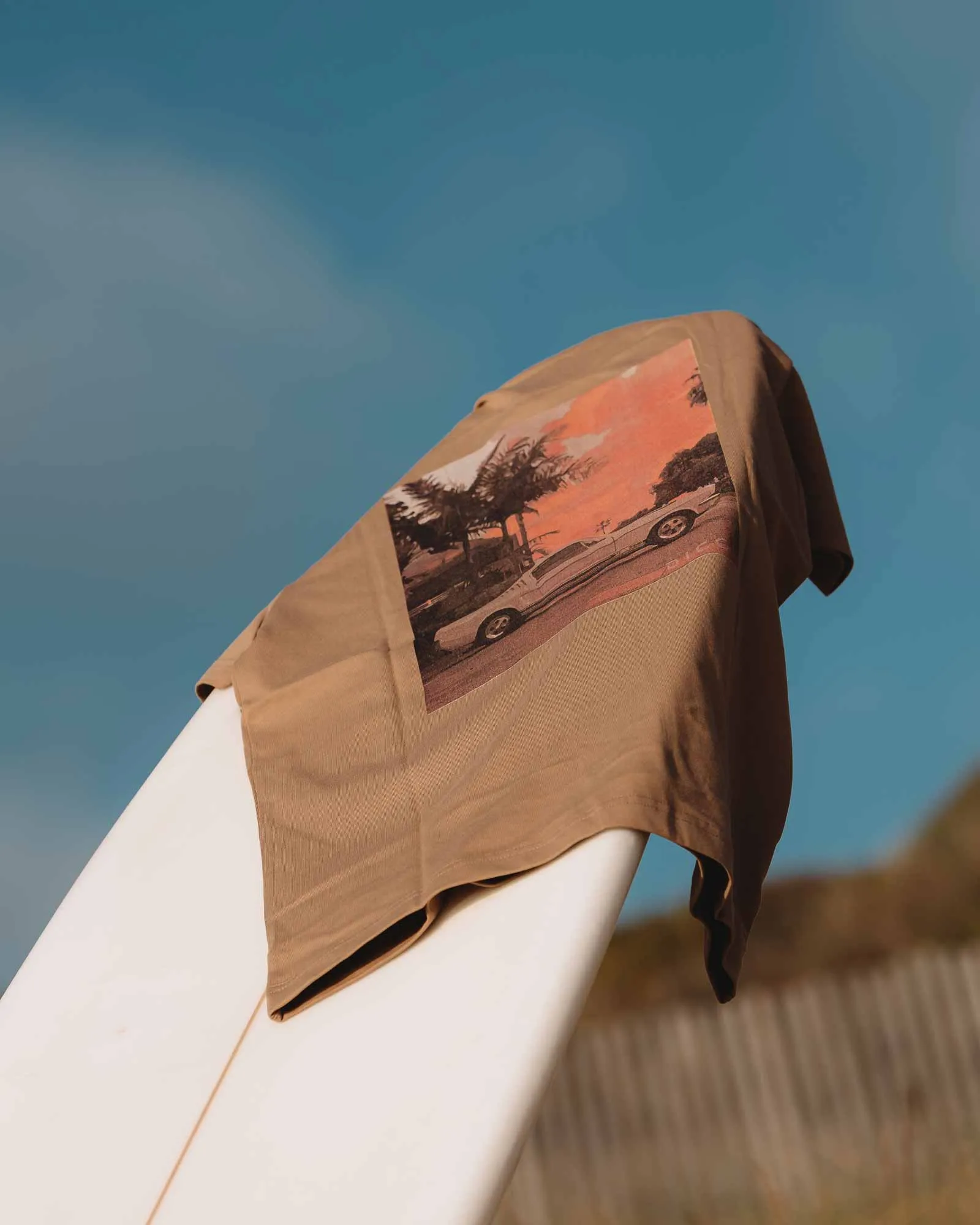 'Sunset Drive' Camel T-shirt