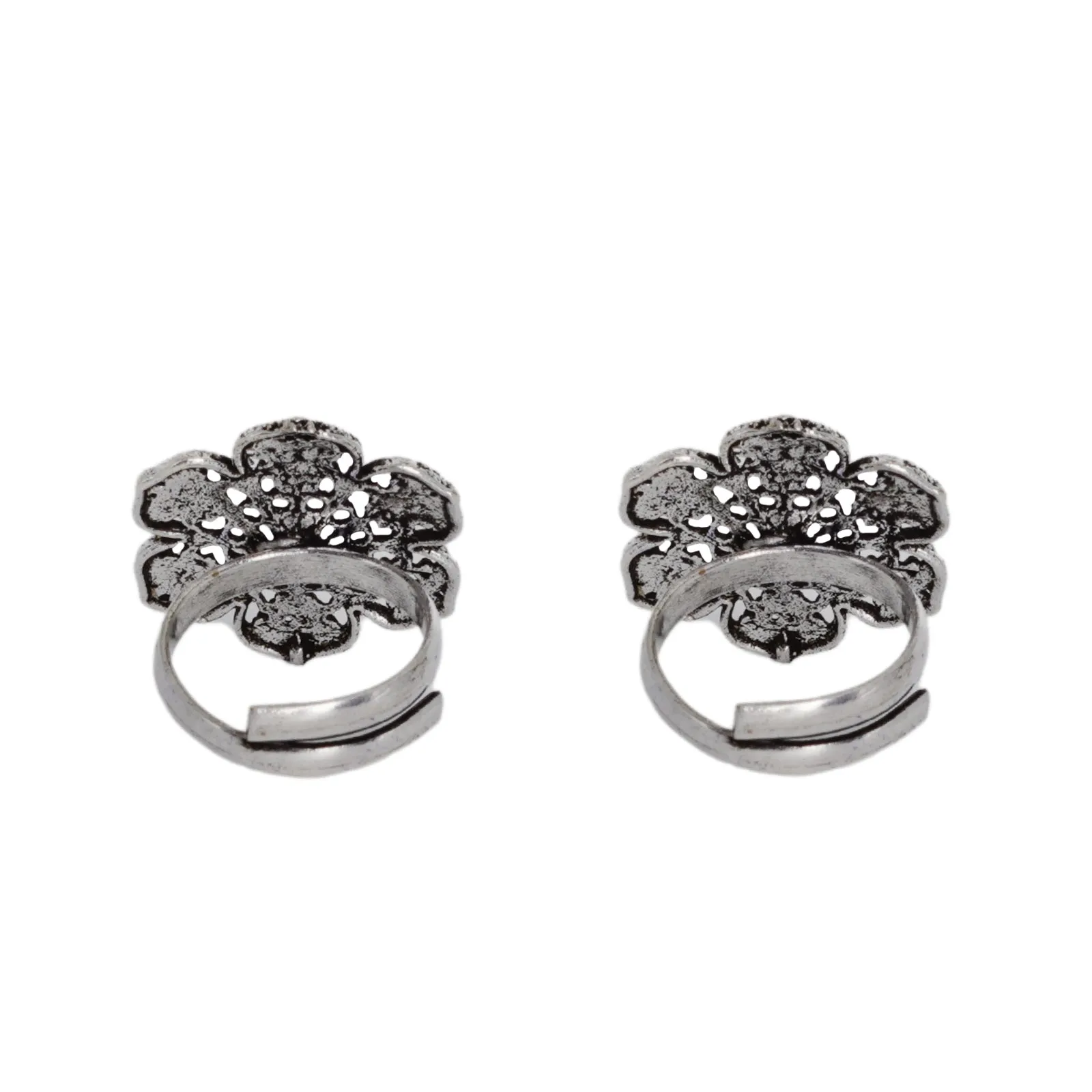 Teejh Anya Silver Oxidised Toe Rings