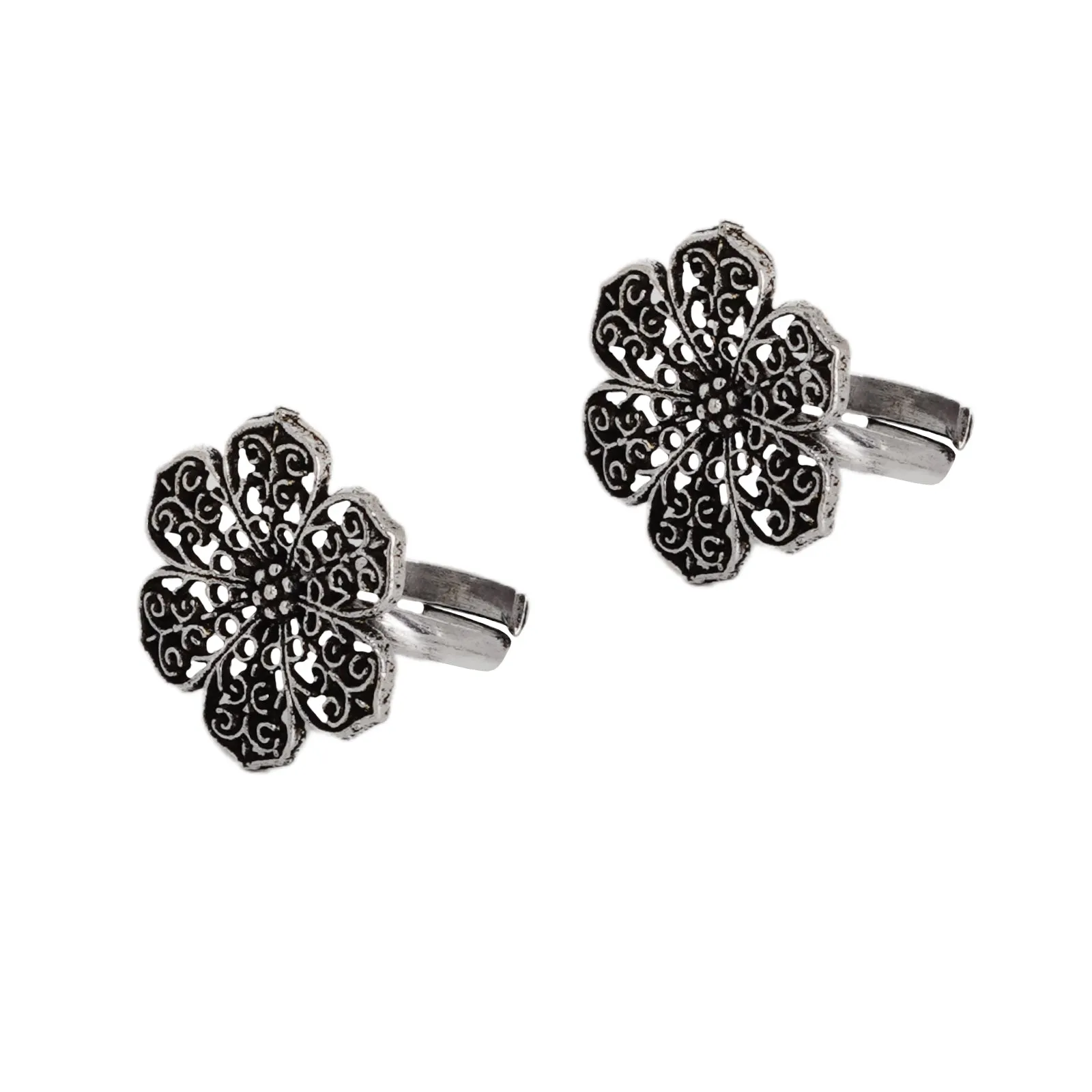 Teejh Anya Silver Oxidised Toe Rings