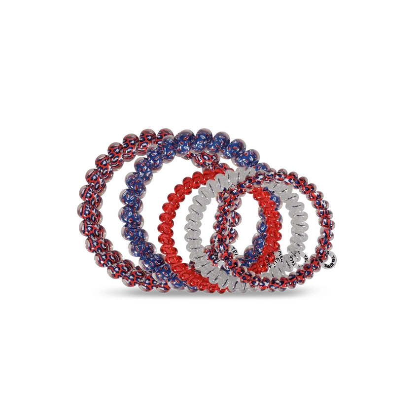 Teleties Hair Tie - Large and Small Band Pack of 5 - American Energy