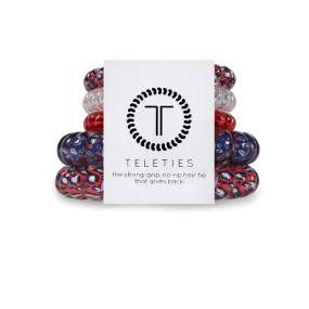 Teleties Hair Tie - Large and Small Band Pack of 5 - American Energy