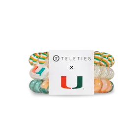 Teleties Hair Tie - Large Band Pack of 3 - University of Miami