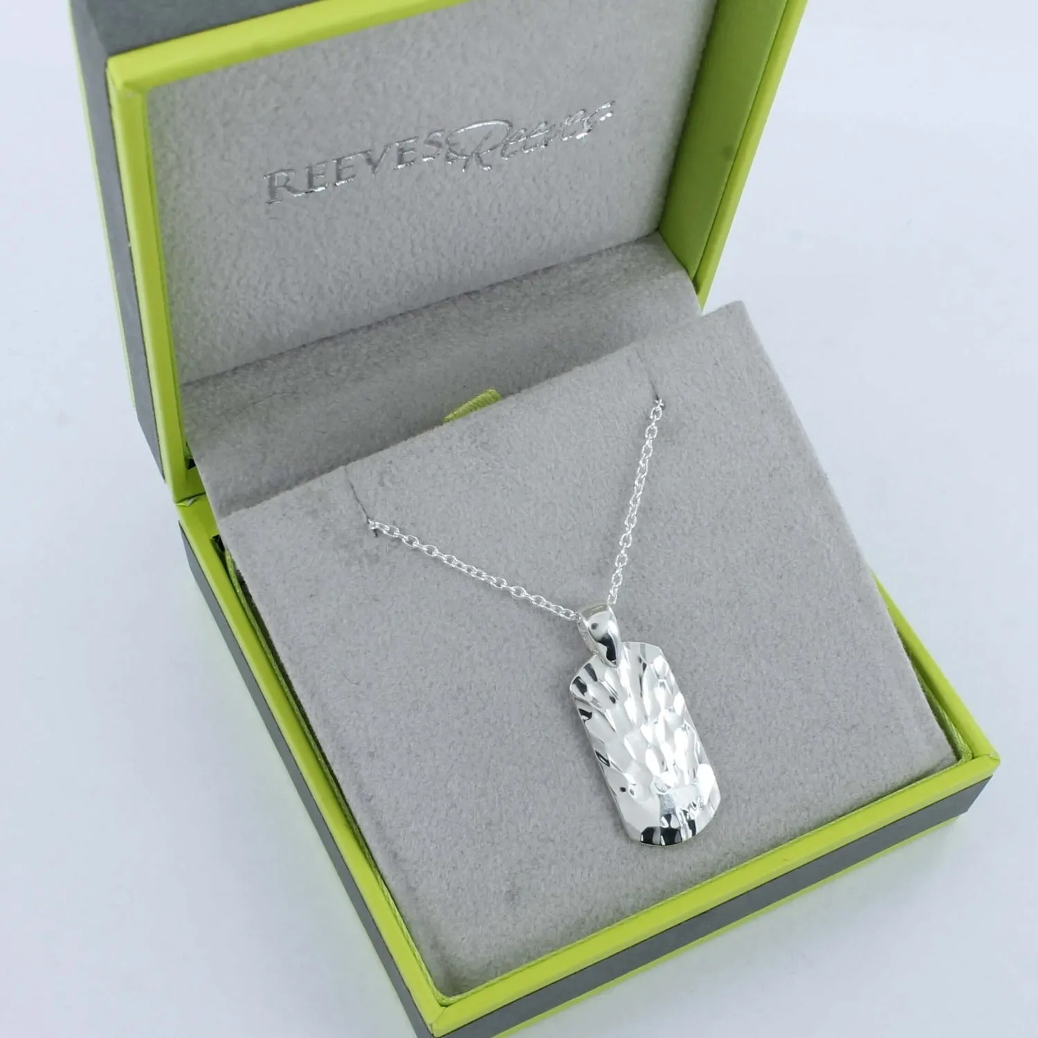 Textured Dog Tag Pendant