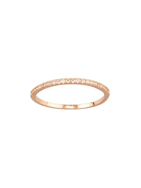 Tiger Tree Half Crystal Band Rose Gold Ring