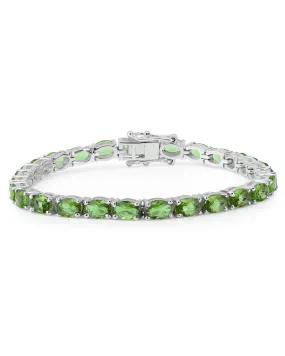 Tsavorite Oval White Zirconia Tennis Bracelet